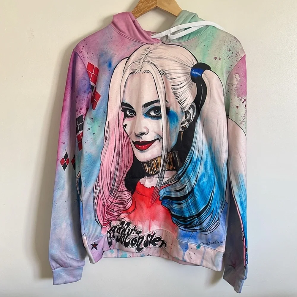 Suicide Squad's Harley Quinn 3D Printed Artwork Unisex Hooded Pullover Sweater